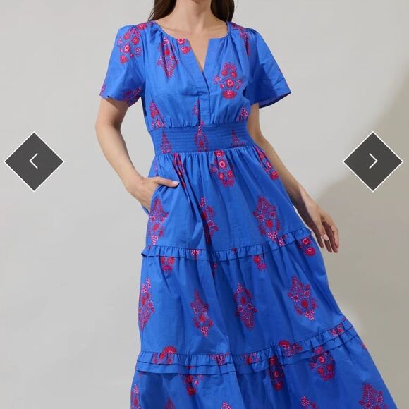 NWT Sugar Lips Shayna Floral Palmer Poplin Tiered
Maxi Dress size XL-i10 - Picture 2 of 6